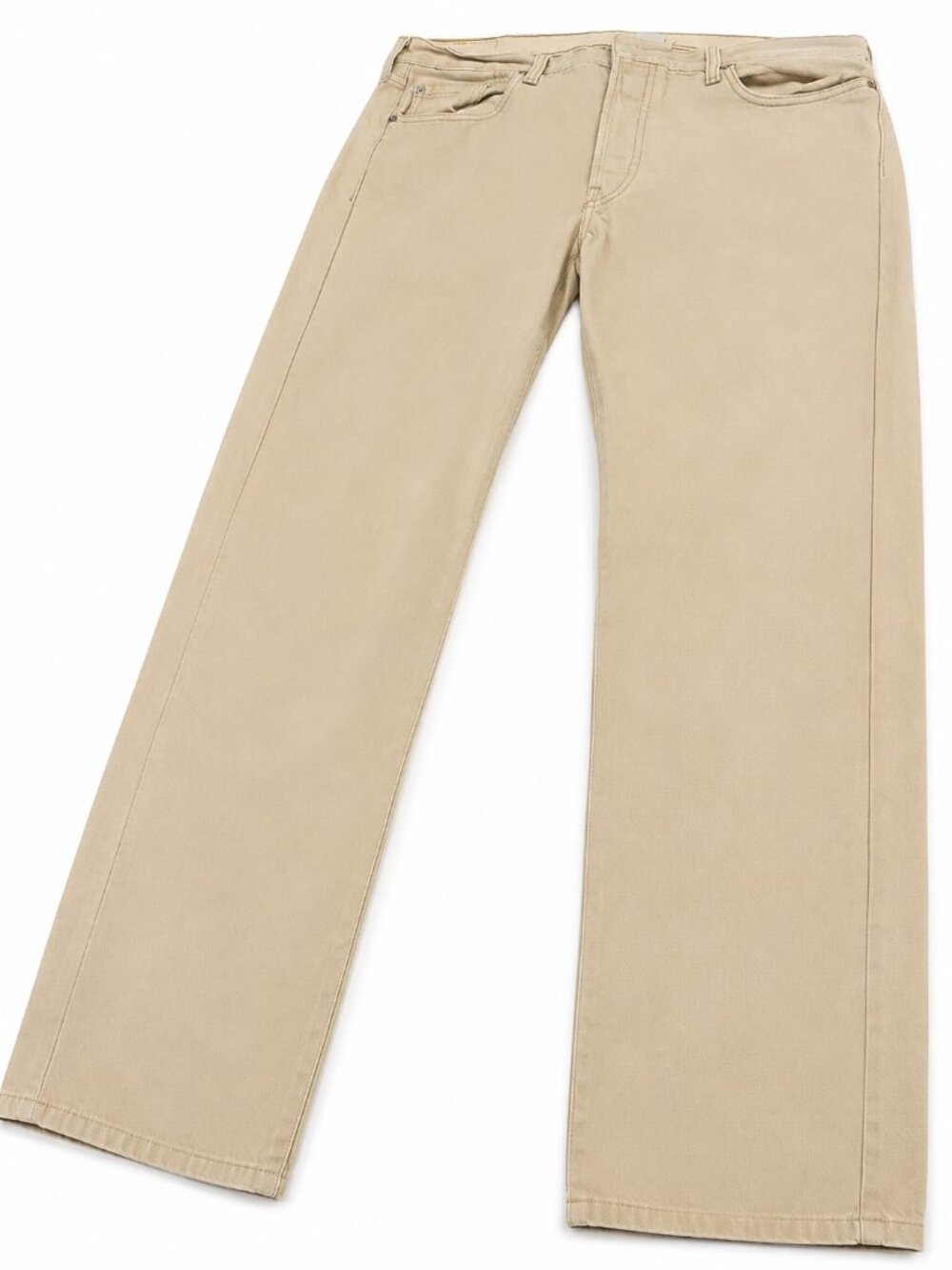 Jeans For Men | Beige Levis Pants On White Backdrop | Levis Denim Fabric